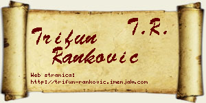 Trifun Ranković vizit kartica